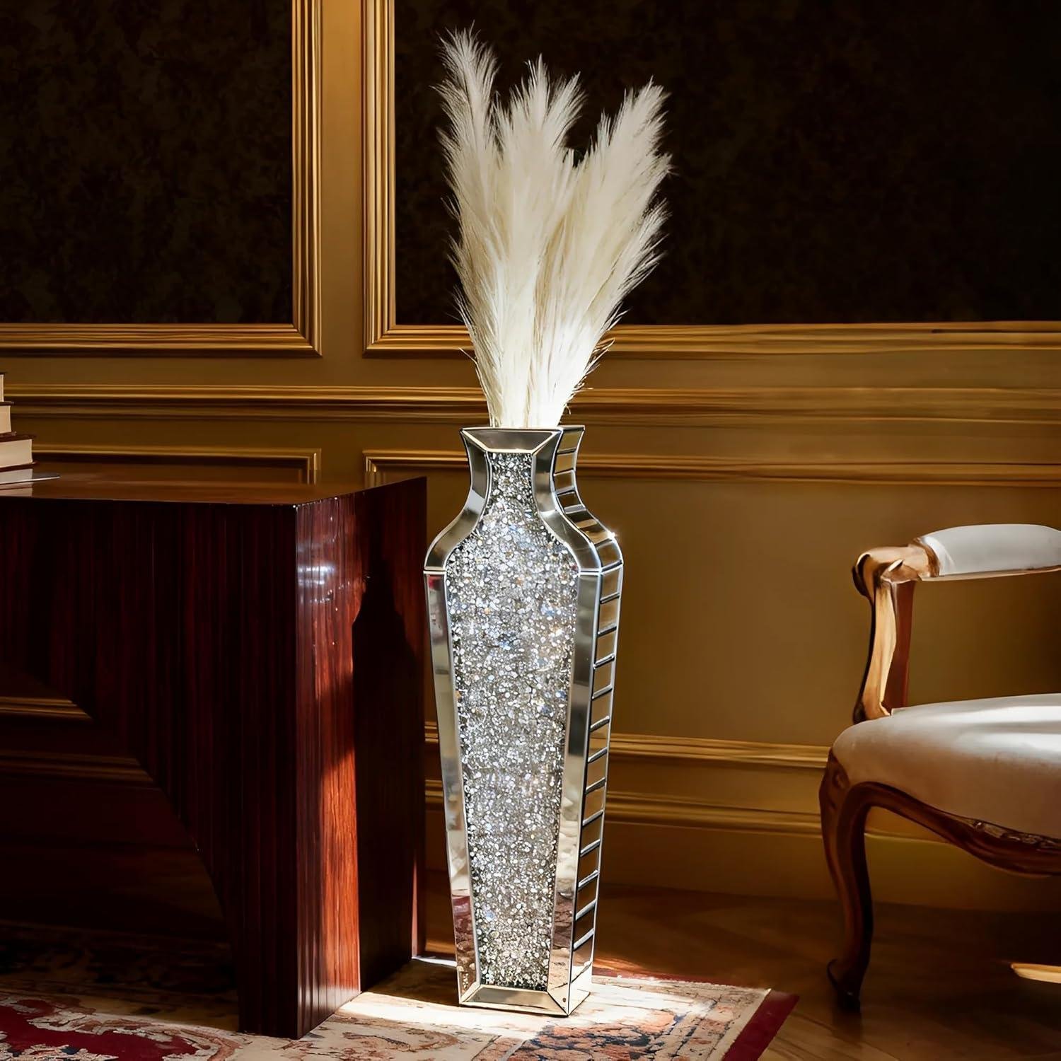 Our Review of the SHYFOY Crushed Diamond Floor Vase: Elegant & Modern Decor