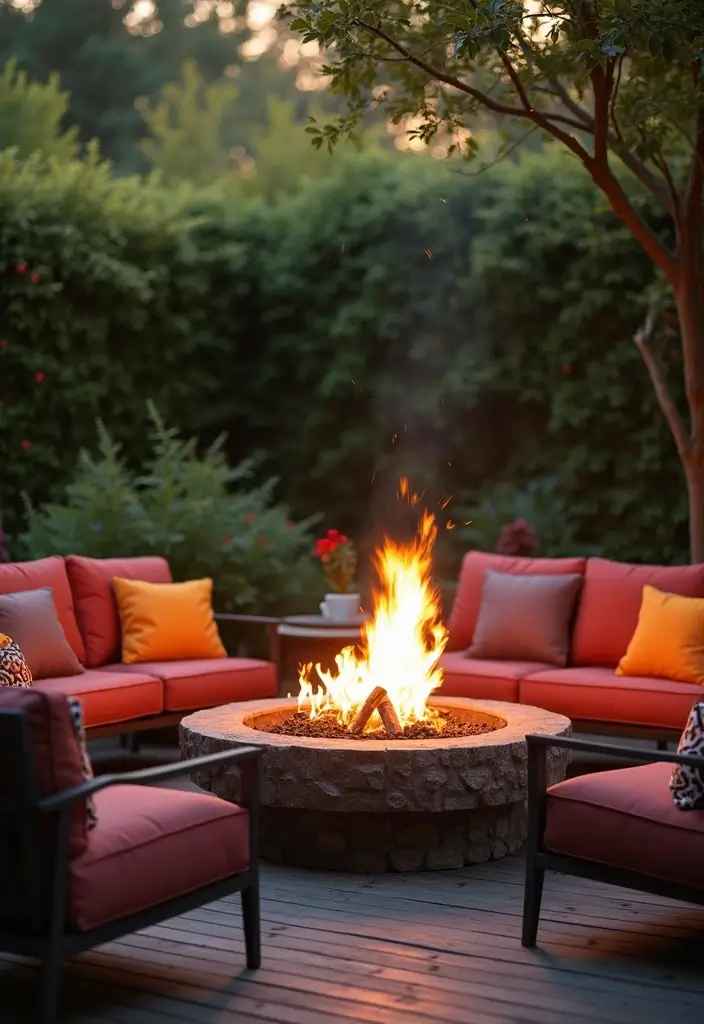 Over the Garden Wall Wallpaper: 12 Cozy Outdoor Decor Ideas to Elevate Your Space - 6. Cozy Fire Pit Area