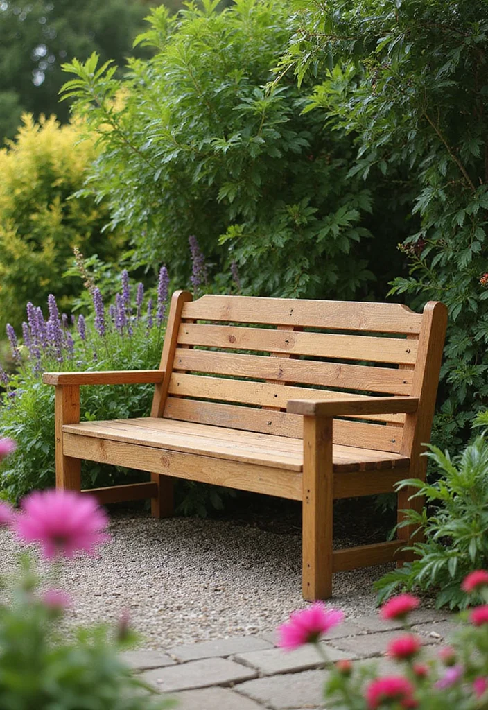 14 Creative DIY Garden Decor Ideas That'll Make Your Neighbors Jealous (Check Out #10!) - 11. DIY Garden Bench