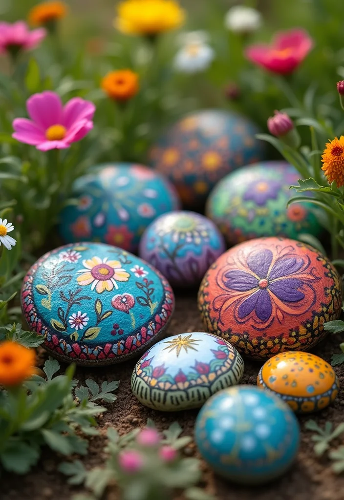 14 Creative DIY Garden Decor Ideas That'll Make Your Neighbors Jealous (Check Out #10!) - 8. Painted Rock Art