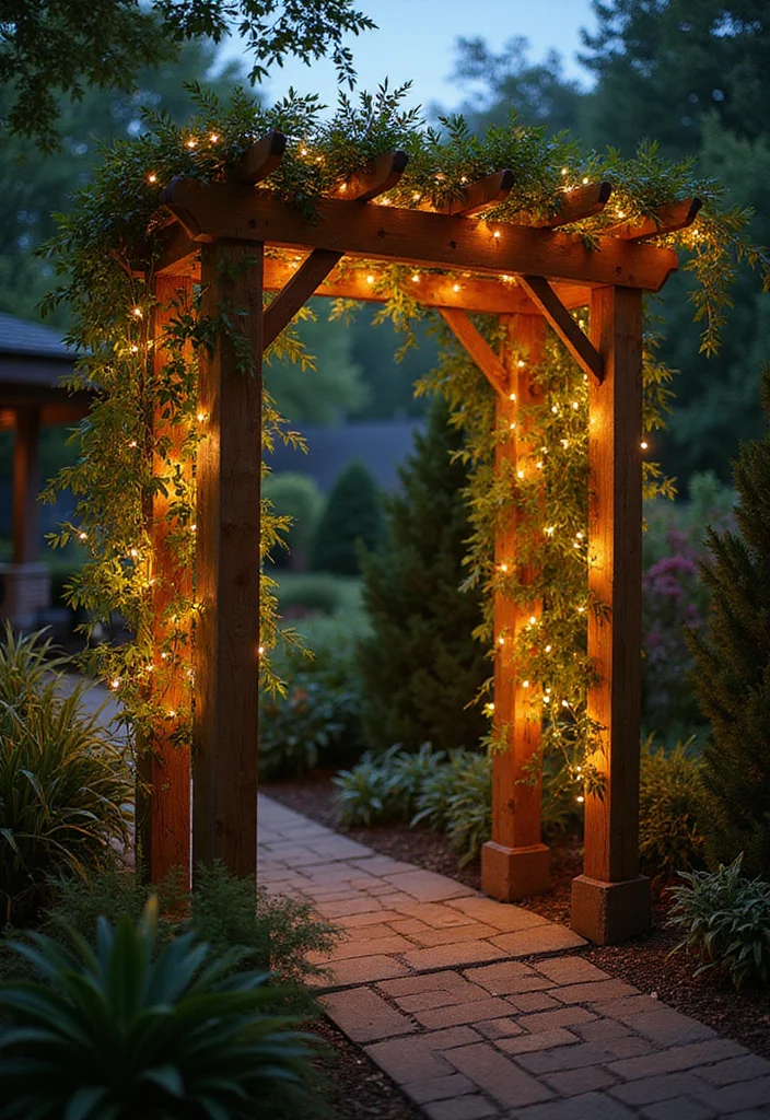 14 Creative DIY Garden Decor Ideas That'll Make Your Neighbors Jealous (Check Out #10!) - 9. DIY Trellis with Twinkling Lights