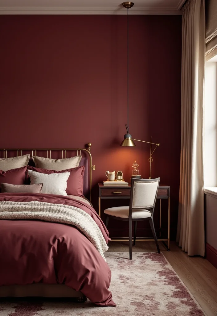 15 Dorm Room Colors That Will Transform Your Space Into a Cozy Oasis (You Won't Believe #9!) - 13. Rich Burgundy 1