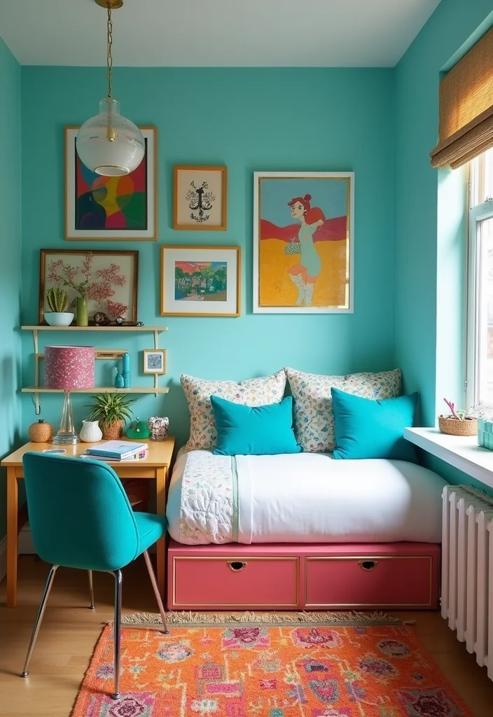 15 Dorm Room Colors That Will Transform Your Space Into a Cozy Oasis (You Won't Believe #9!) - 14. Bright Teal 1