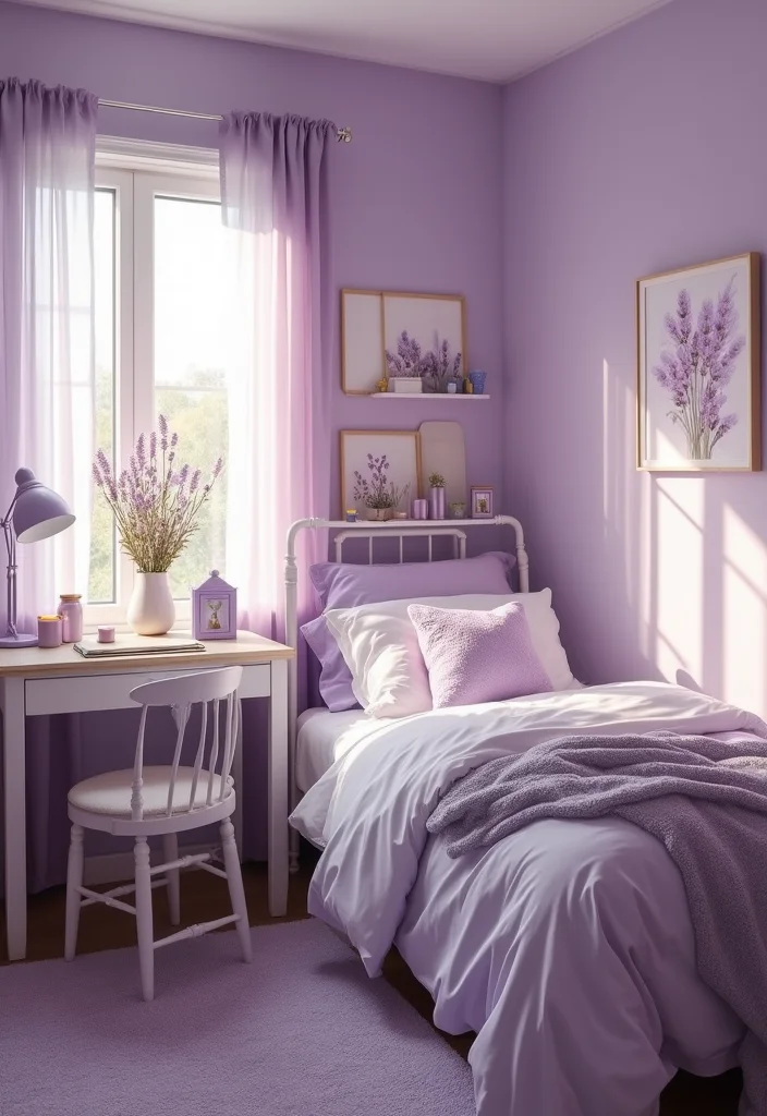 15 Dorm Room Colors That Will Transform Your Space Into a Cozy Oasis (You Won't Believe #9!) - 3. Soft Lavender 1