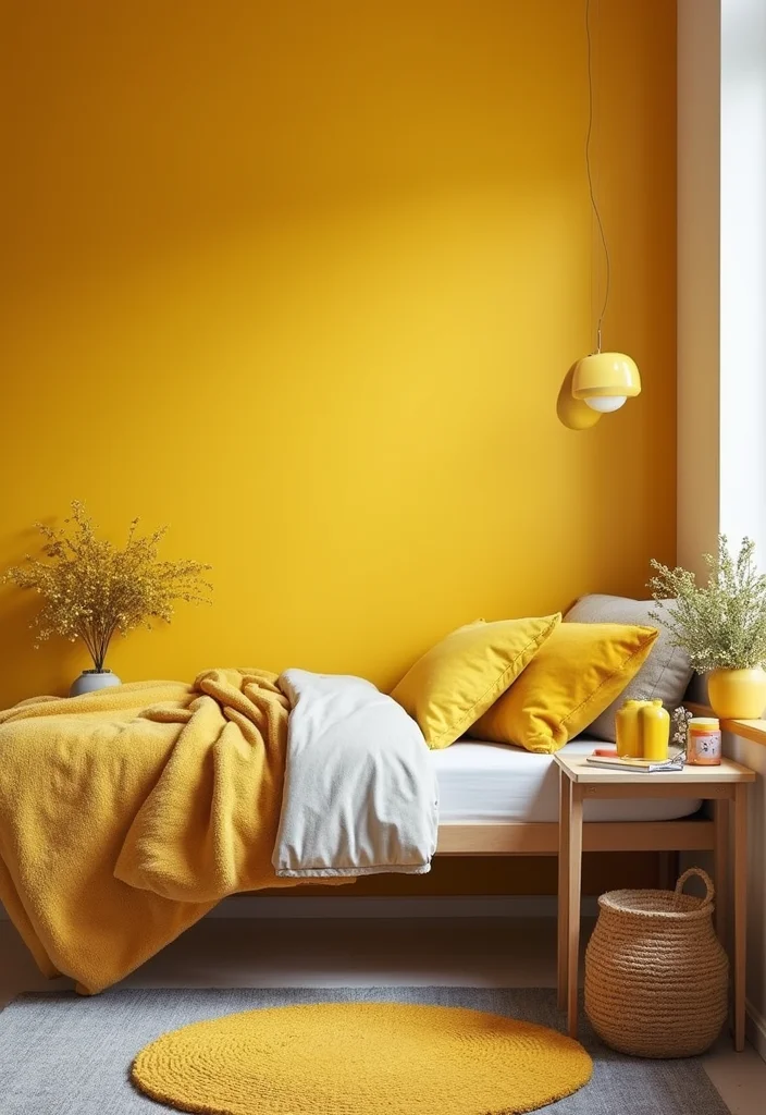 15 Dorm Room Colors That Will Transform Your Space Into a Cozy Oasis (You Won't Believe #9!) - 4. Cheerful Mustard Yellow 1