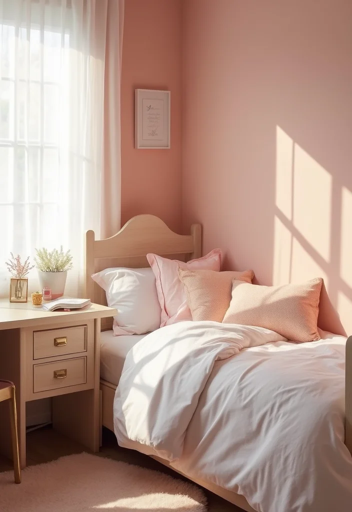 15 Dorm Room Colors That Will Transform Your Space Into a Cozy Oasis (You Won't Believe #9!) - 7. Warm Blush Pink 1