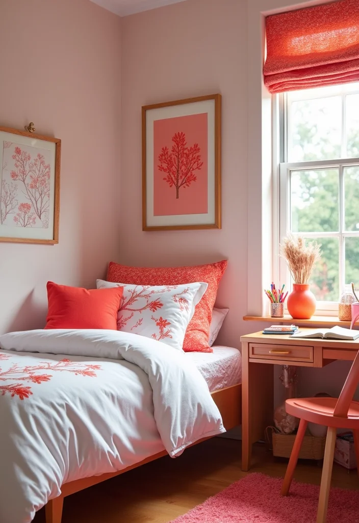 15 Dorm Room Colors That Will Transform Your Space Into a Cozy Oasis (You Won't Believe #9!) - 9. Playful Coral 1