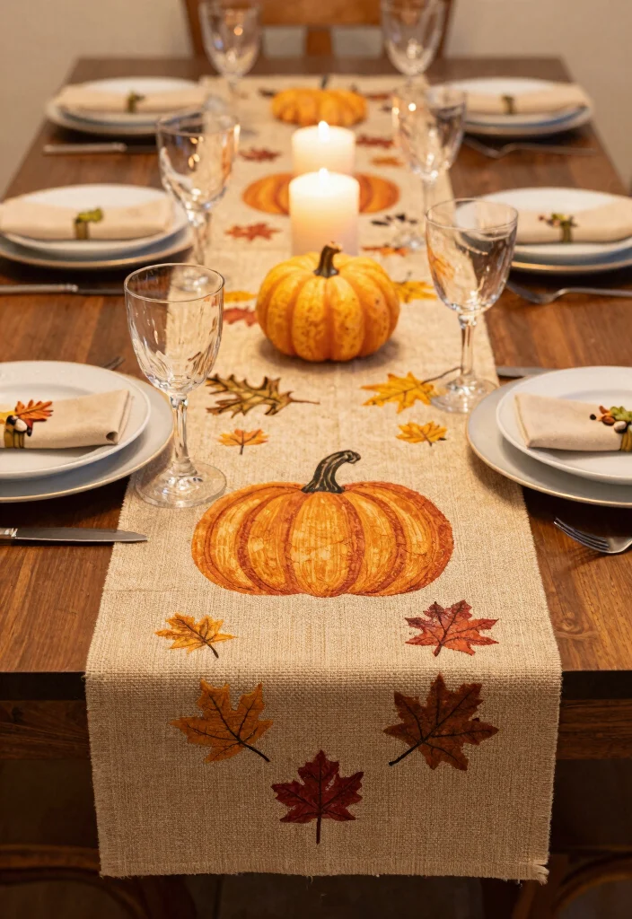 15 Seasonal DIY Projects That Will Make Your Home Shine for Every Holiday! - 4. Thanksgiving Table Runner 1