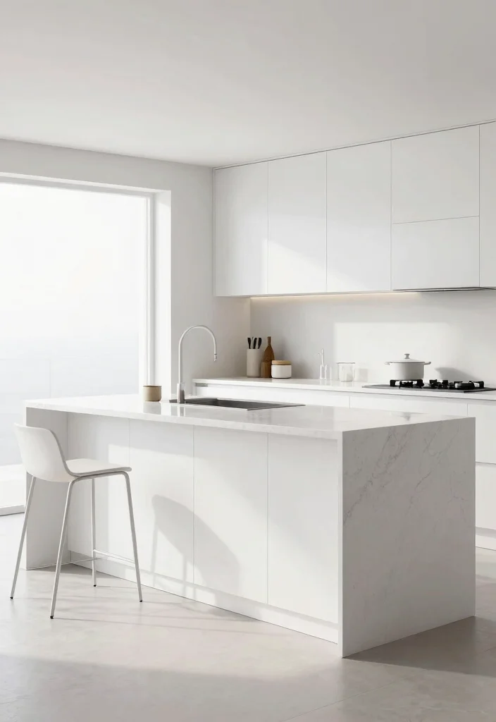 18 Kitchen Island Designs Using Stock Cabinets That Will Wow Your Guests (#10 is a Game-Changer!) - 1. Sleek Modern Minimalism 1