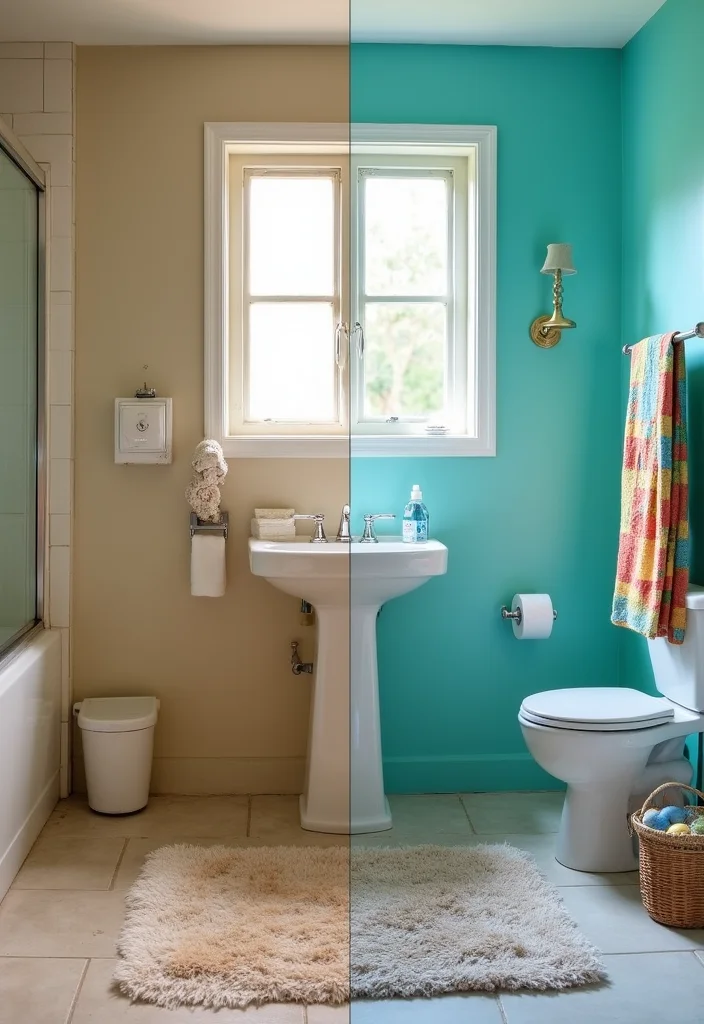 18 Stunning Bathroom Transformations Under $500 (You'll Be Shocked by #9!) - 1. From Drab to Fab: A Simple Paint Job 1