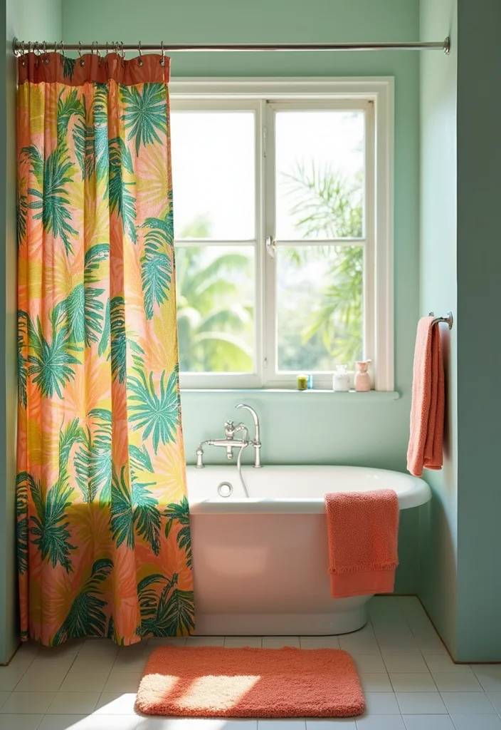 18 Stunning Bathroom Transformations Under $500 (You'll Be Shocked by #9!) - 12. Stylish Shower Curtain Updates 1