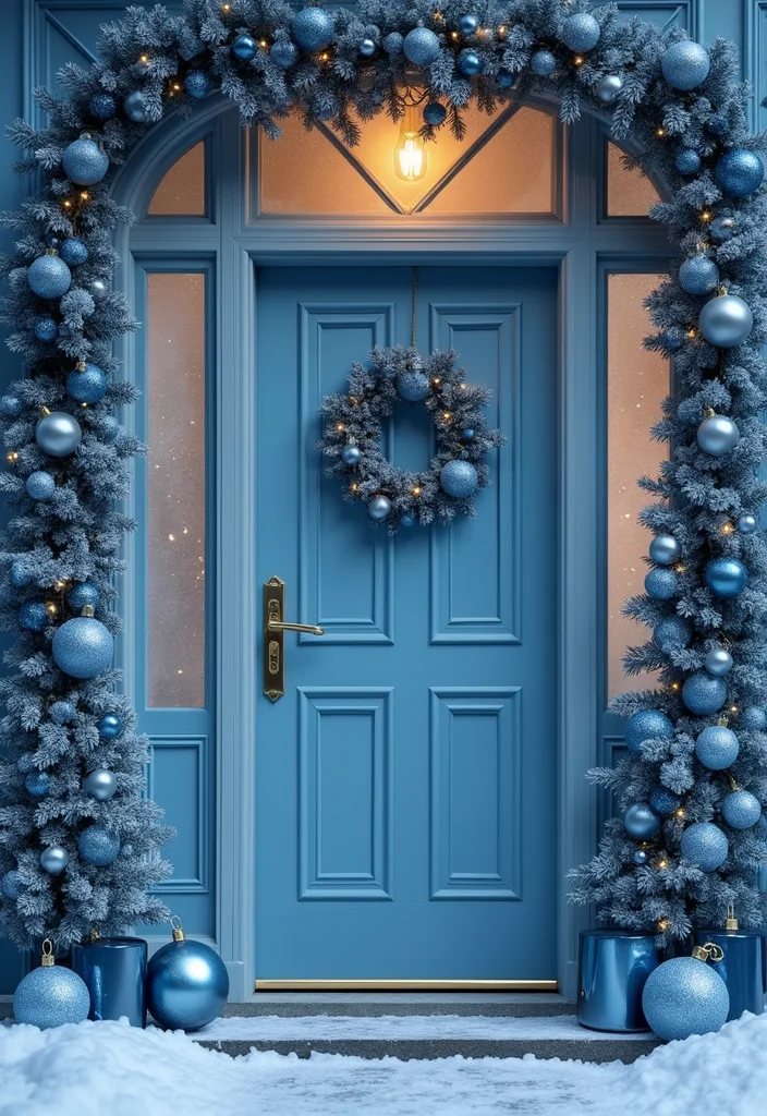 18 Trendy Christmas Front Door Decorations You Need to Try This Year (Warning: #5 Is a Total Game-Changer!) - 14. Monochromatic Elegance