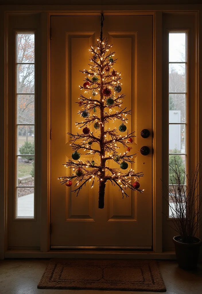 18 Trendy Christmas Front Door Decorations You Need to Try This Year (Warning: #5 Is a Total Game-Changer!) - 16. Hanging Christmas Trees