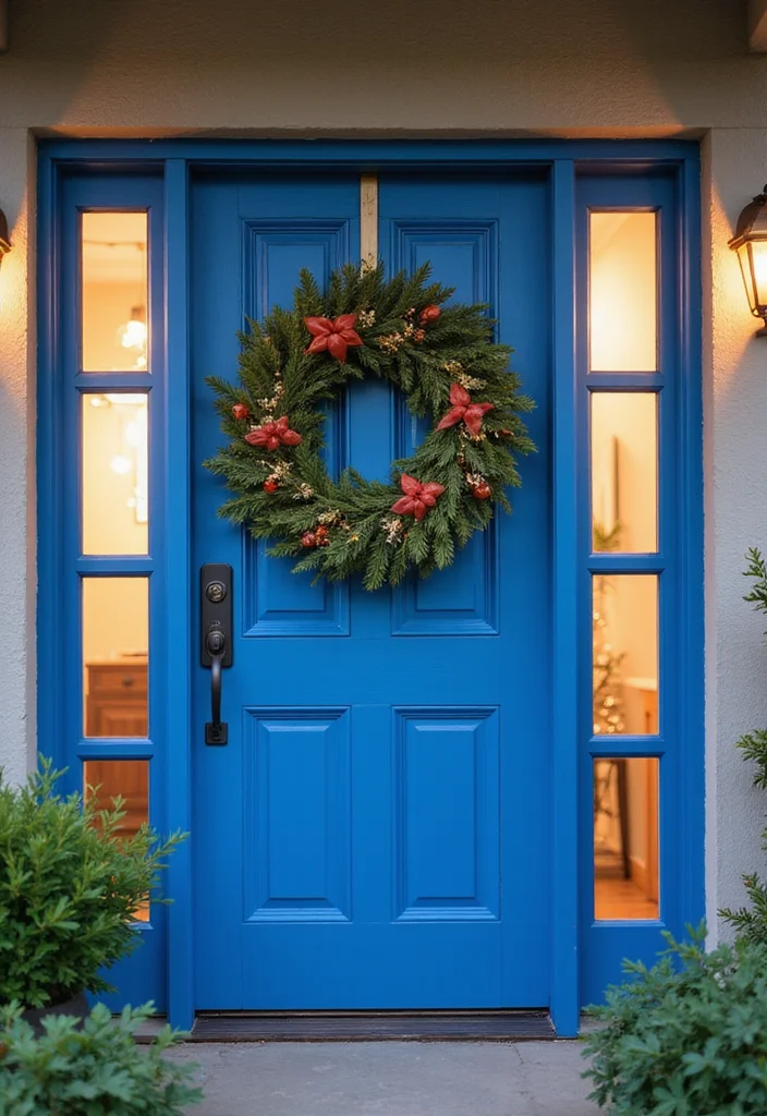 18 Trendy Christmas Front Door Decorations You Need to Try This Year (Warning: #5 Is a Total Game-Changer!) - 3. Bold Statement Colors