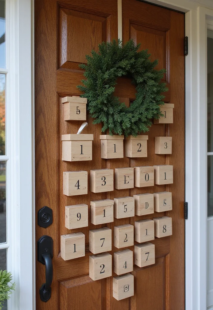 18 Trendy Christmas Front Door Decorations You Need to Try This Year (Warning: #5 Is a Total Game-Changer!) - 5. Interactive Advent Calendars