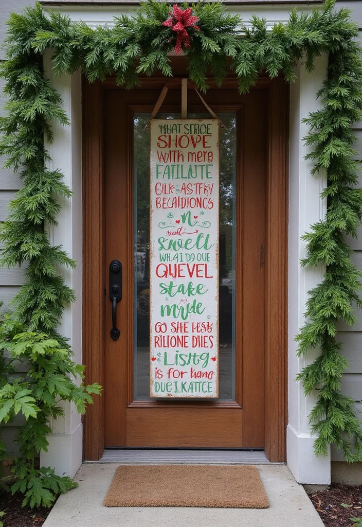 18 Trendy Christmas Front Door Decorations You Need to Try This Year (Warning: #5 Is a Total Game-Changer!) - 9. Seasonal Signage