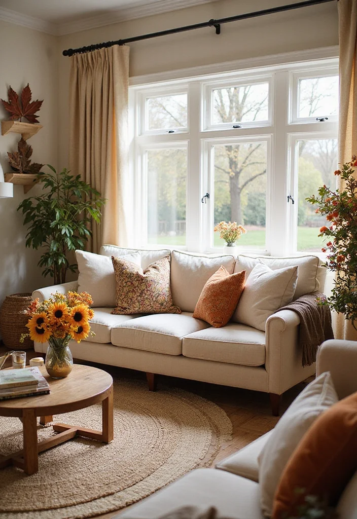 20 Cozy Living Room Ideas That'll Make You Never Want to Leave Home! - 20. Seasonal Decor