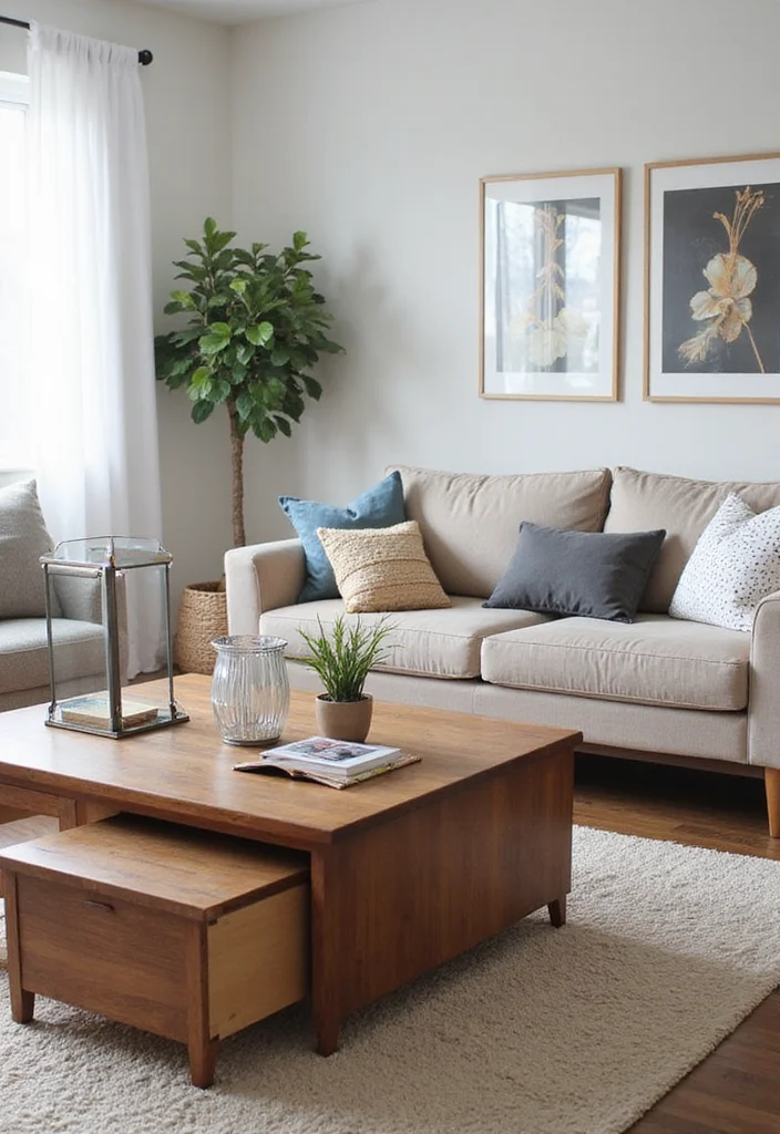 20 Cozy Living Room Ideas That'll Make You Never Want to Leave Home! - 9. Multi-Functional Furniture