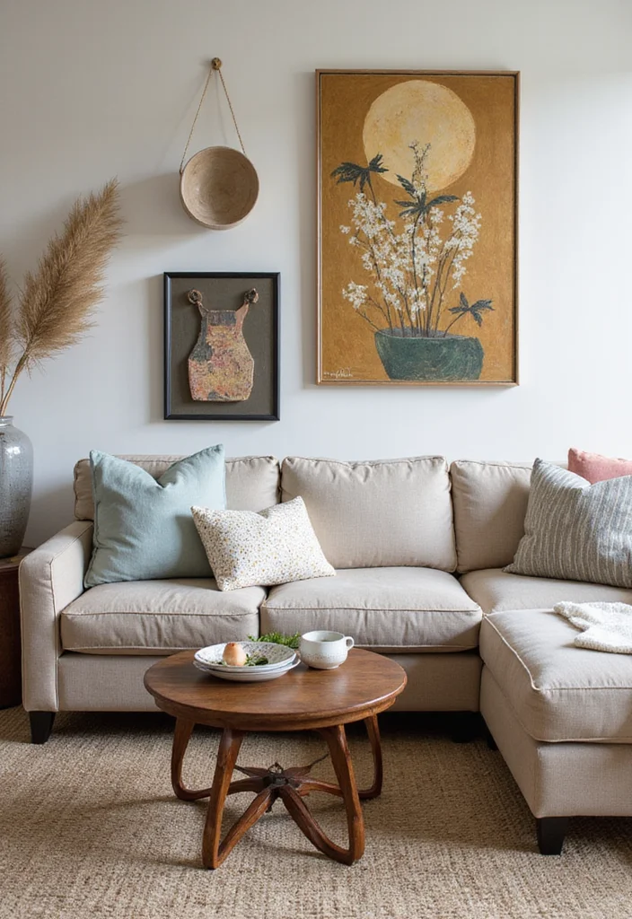 21 Cozy Living Room Ideas That'll Make You Want to Stay In Forever! - 10. Artistic Accents