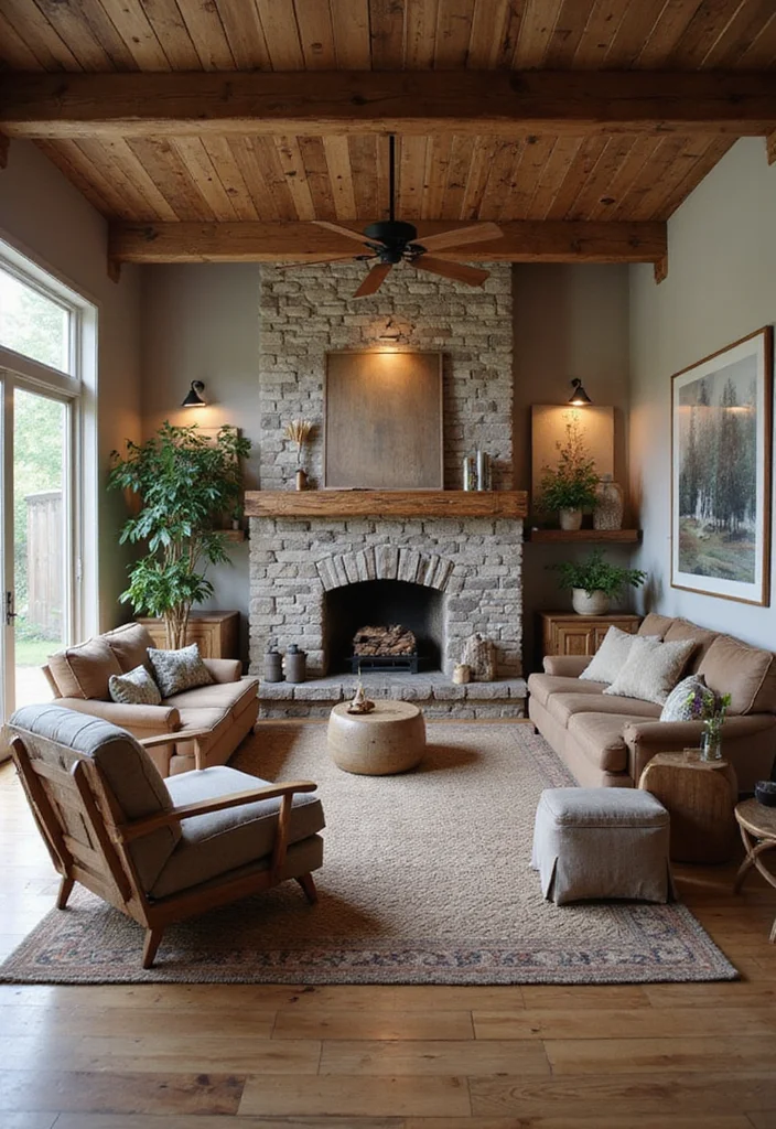 21 Cozy Living Room Ideas That'll Make You Want to Stay In Forever! - 17. Rustic Elements