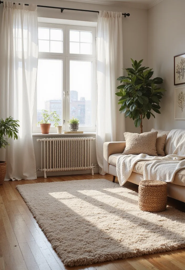 21 Cozy Living Room Ideas That'll Make You Want to Stay In Forever! - 19. Soft Area Rugs