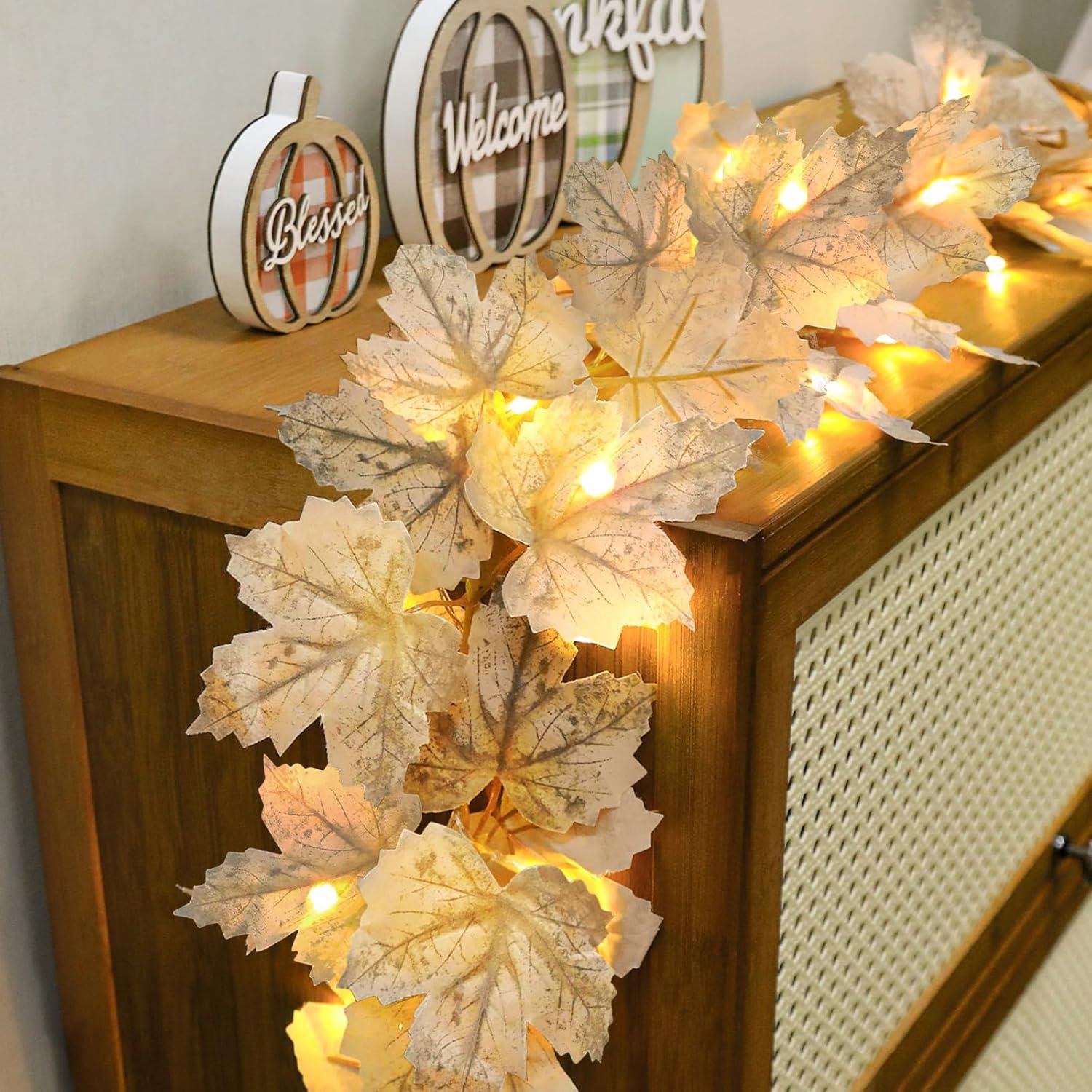 Illuminating Autumn: Our Review of Timer Fall Maple Leaf Garland Lights