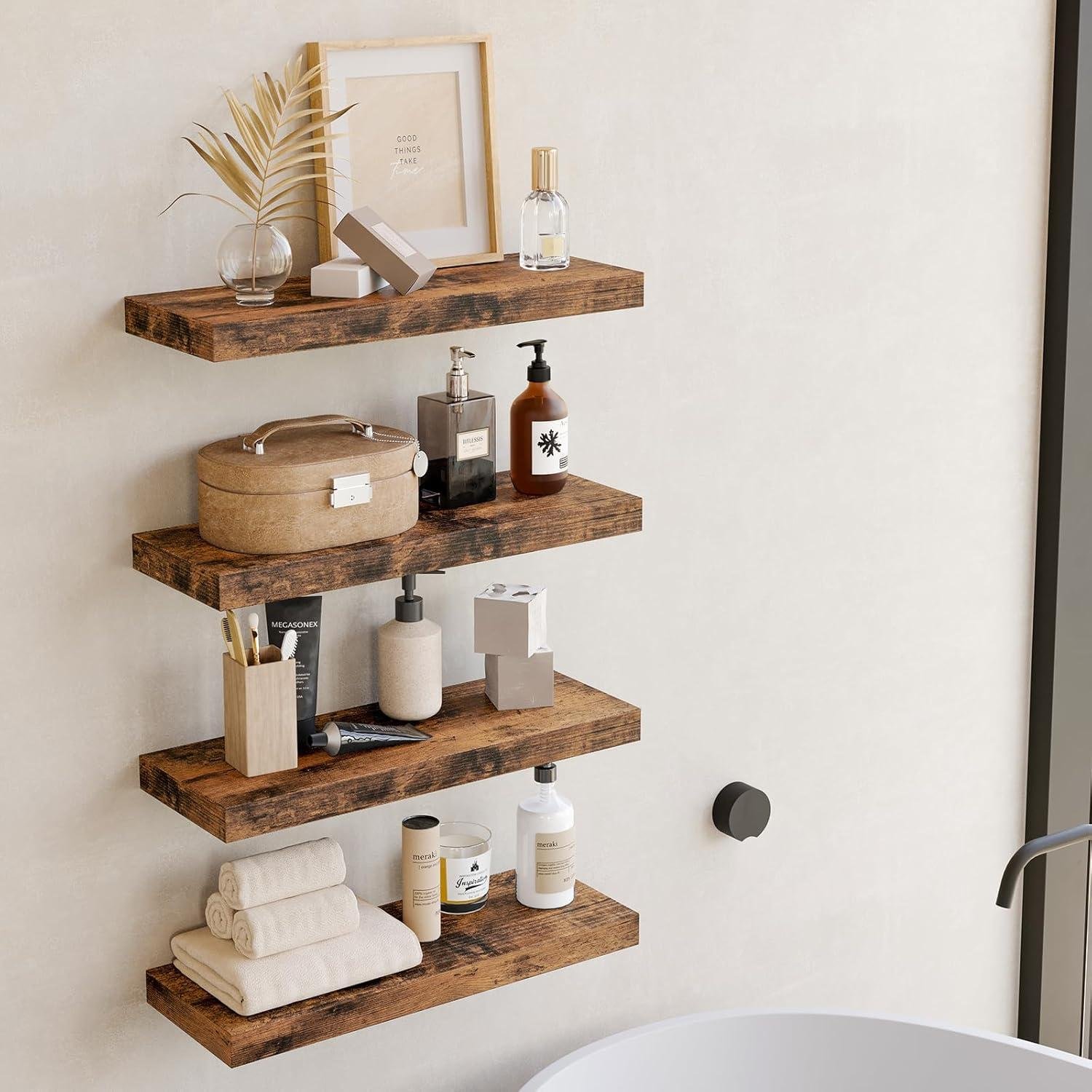 We Tested Fixwal's Rustic Floating Shelves for Your Home
