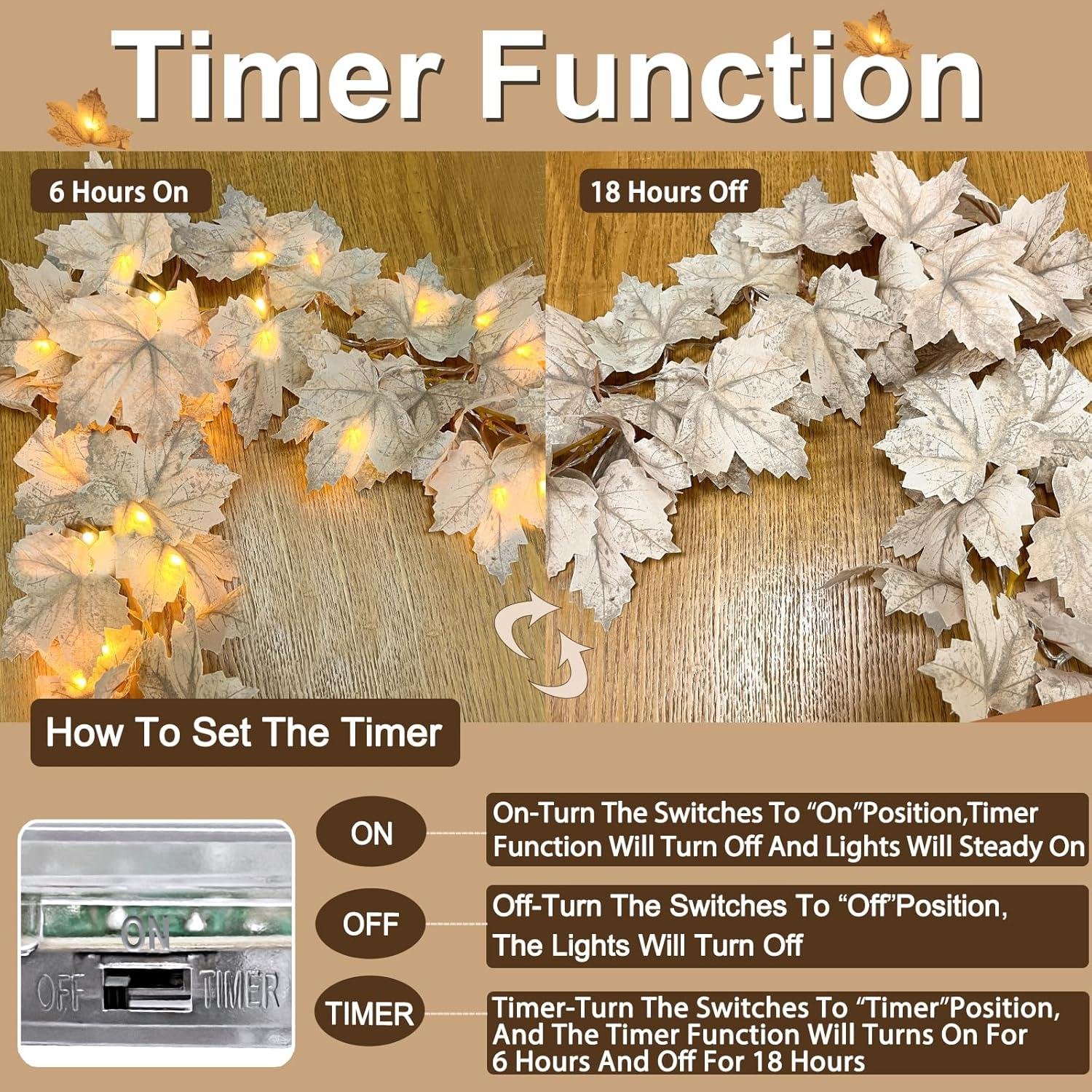 Illuminating Autumn: Our Review of Timer Fall Maple Leaf Garland Lights