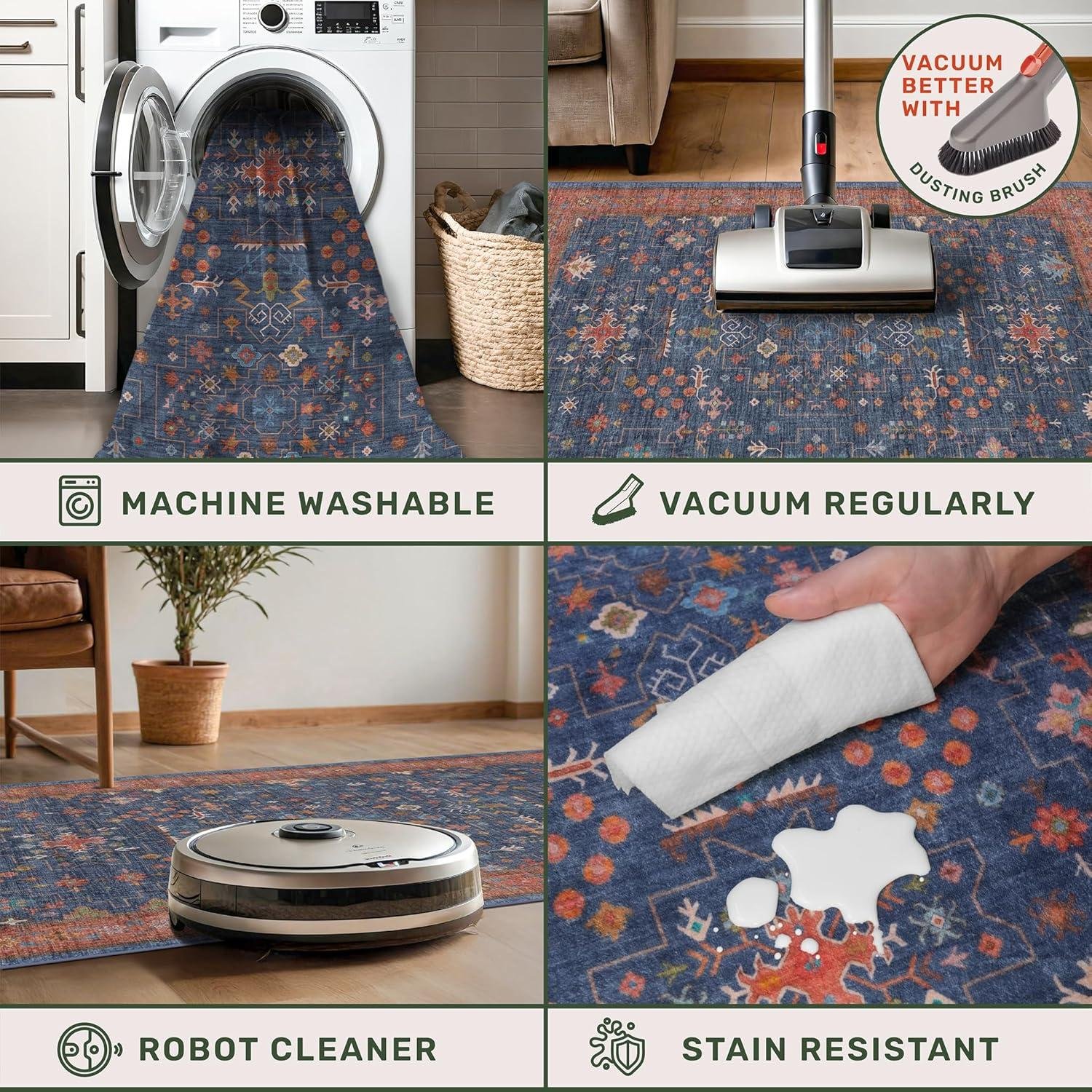 Our Review: Washable Navy Blue Rug for Stylish, Safe Living Spaces