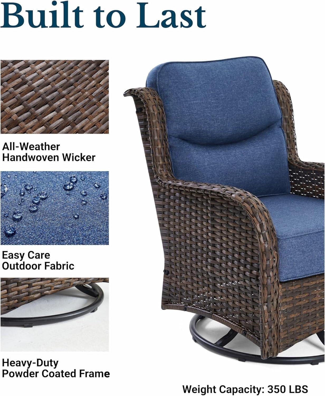 Our Review of HILLGA Blue Swivel Rocker Patio Chairs with Cushions