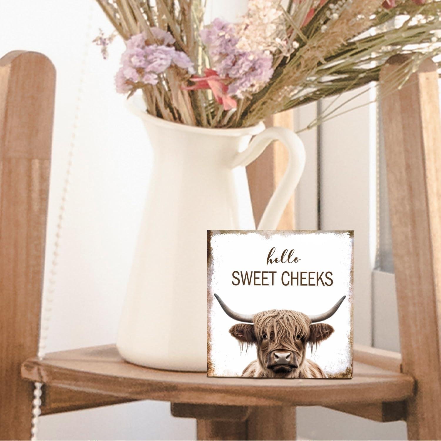 Our Take on the Charming Highland Cow Bathroom Sign