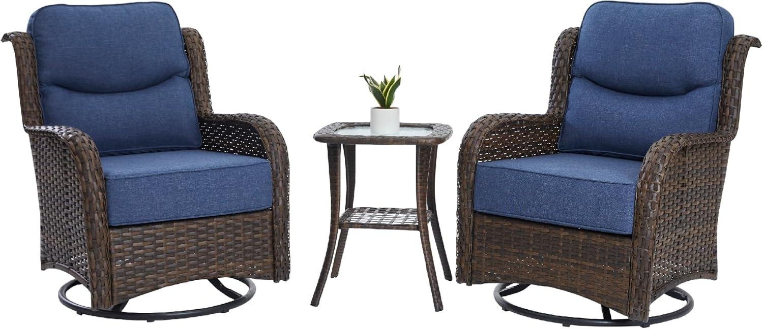 Our Review of HILLGA Blue Swivel Rocker Patio Chairs with Cushions