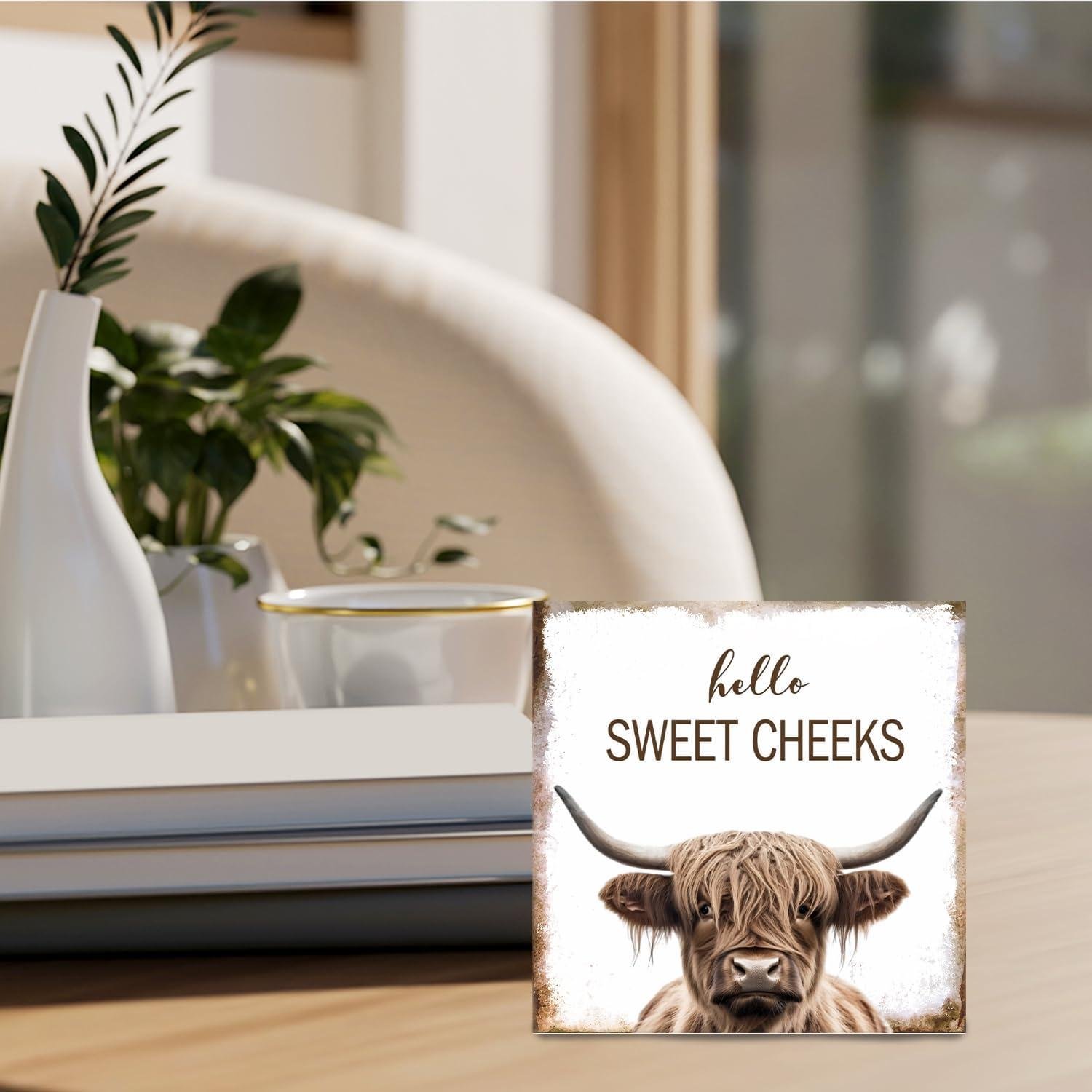 Our Take on the Charming Highland Cow Bathroom Sign