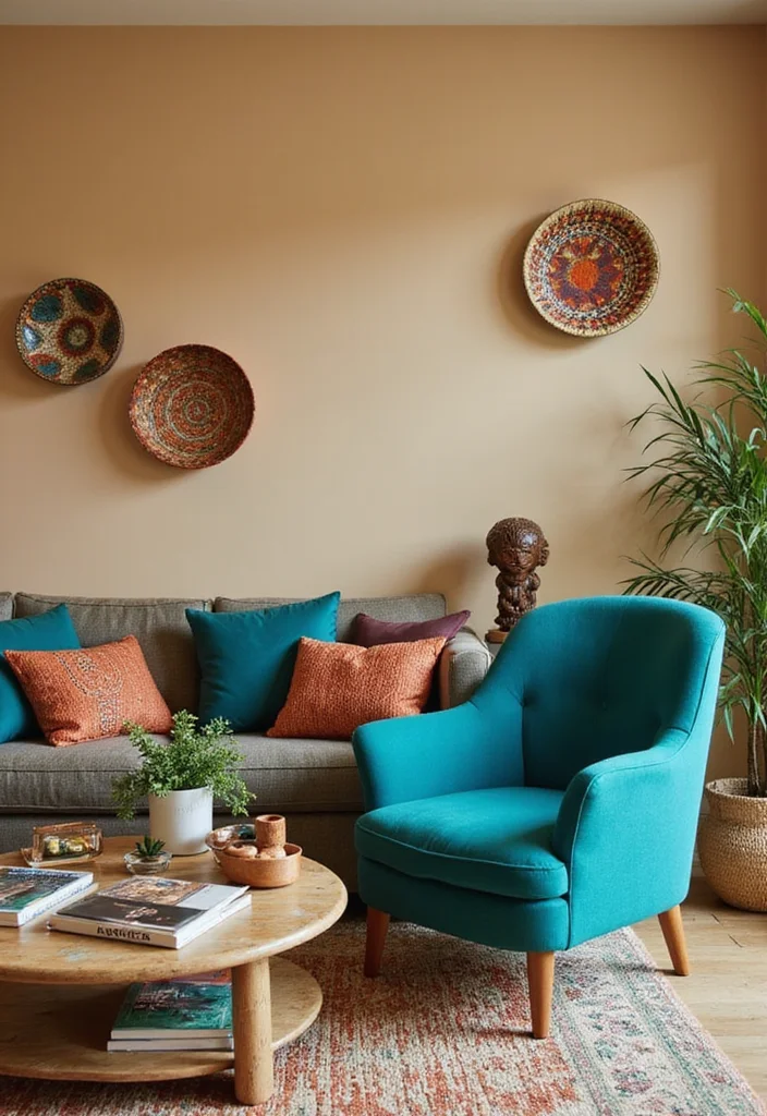 12 Afrohemian Living Room Decor Ideas That'll Make Your Space Pop! - 3. Statement Furniture Pieces 1