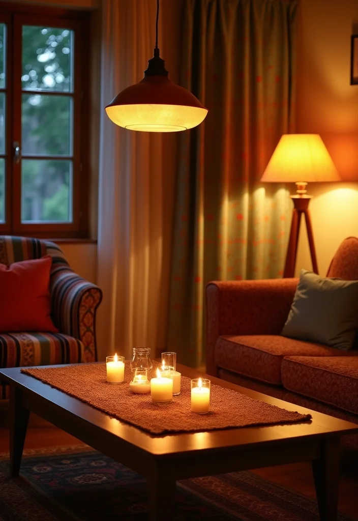 12 Afrohemian Living Room Decor Ideas That'll Make Your Space Pop! - 4. Layered Lighting 1