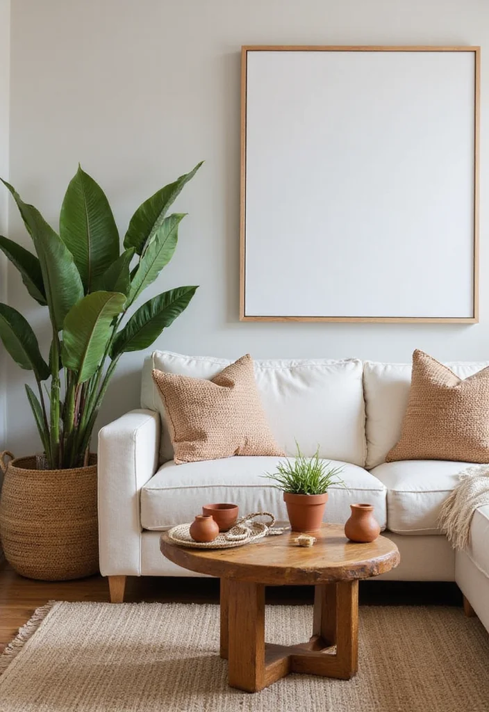 12 Afrohemian Living Room Decor Ideas That'll Make Your Space Pop! - 6. Natural Elements 1