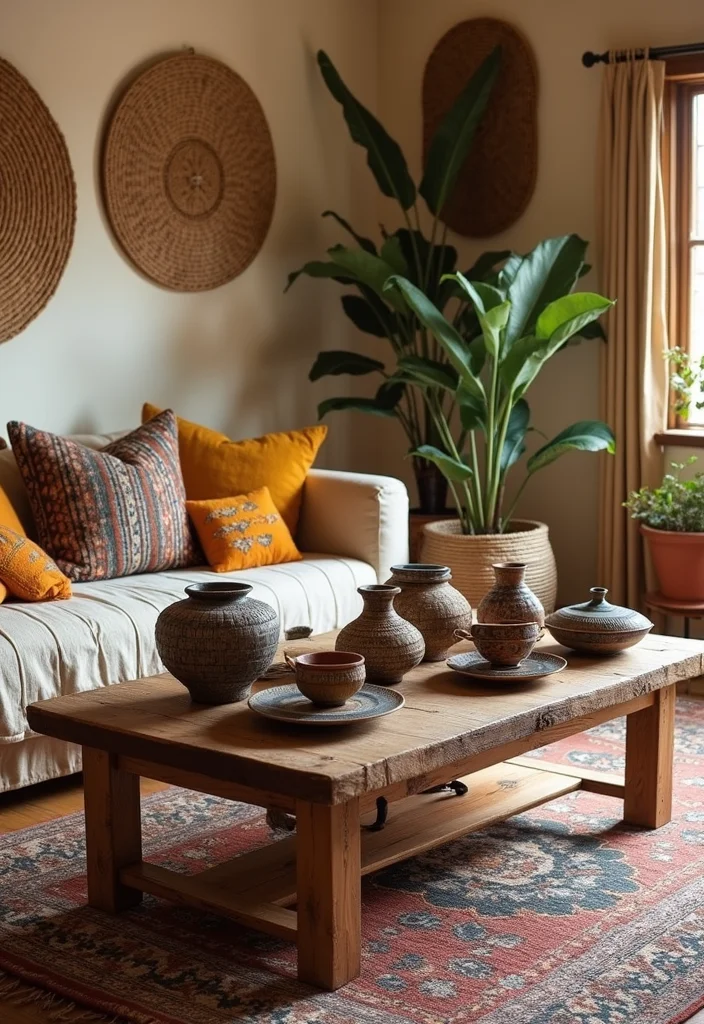 12 Afrohemian Living Room Decor Ideas That'll Make Your Space Pop! - 7. Handmade Crafts 1