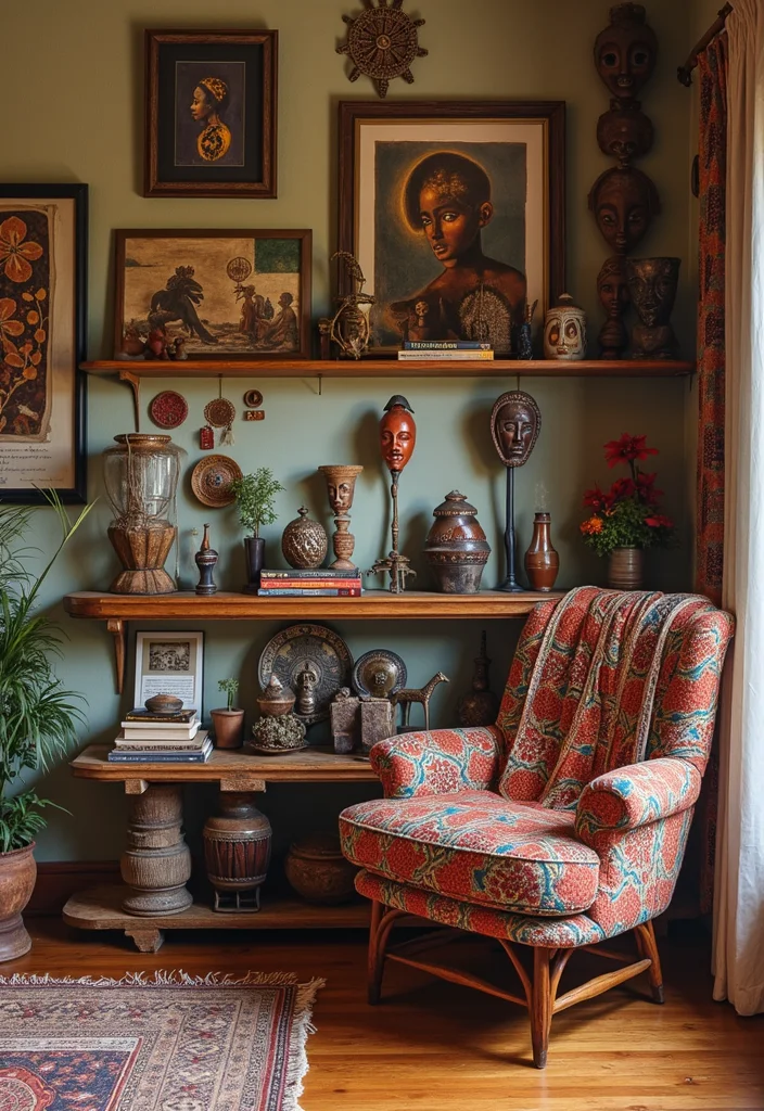 12 Afrohemian Living Room Decor Ideas That'll Make Your Space Pop! - 9. Cultural Touchstones 1
