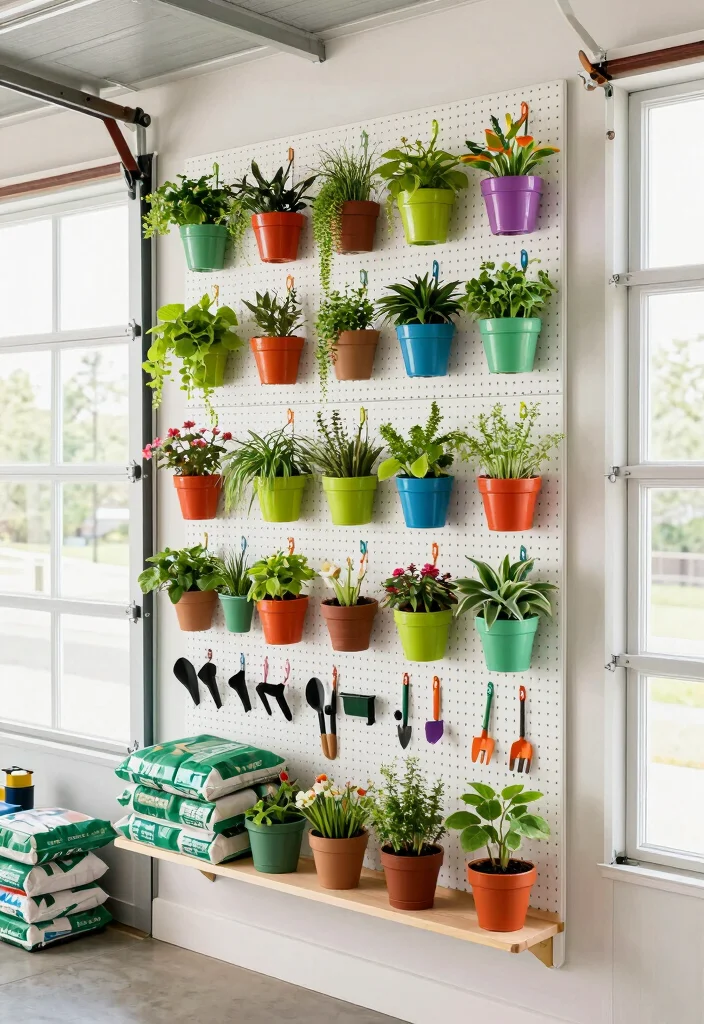 15 Insanely Clever Pegboard Wall Ideas for Garage Storage That Will Make You Say 'Why Didn't I Think of That?' - 2. Vertical Gardening Station 1