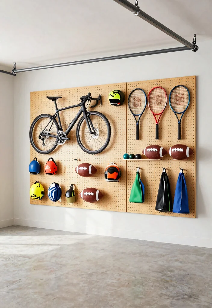 15 Insanely Clever Pegboard Wall Ideas for Garage Storage That Will Make You Say 'Why Didn't I Think of That?' - 4. Sports Equipment Hub 1
