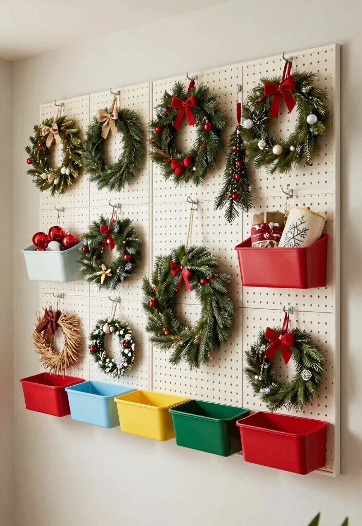 15 Insanely Clever Pegboard Wall Ideas for Garage Storage That Will Make You Say 'Why Didn't I Think of That?' - 6. Seasonal Decoration Storage 1