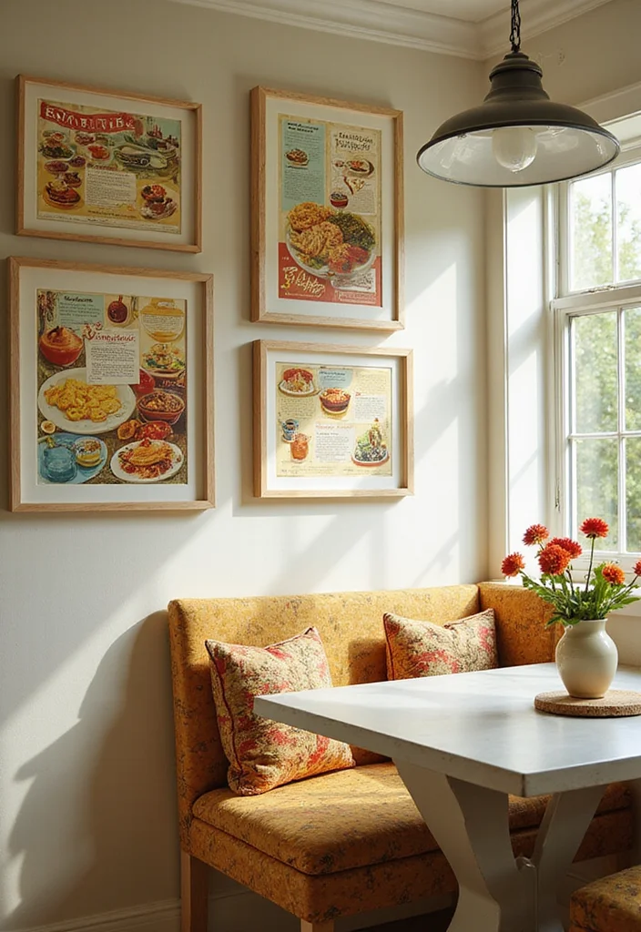 18 Retro Vintage Wall Art Ideas to Bring a Touch of Nostalgia Home (Check Out #3!) - 12. Retro Kitchen Prints 1