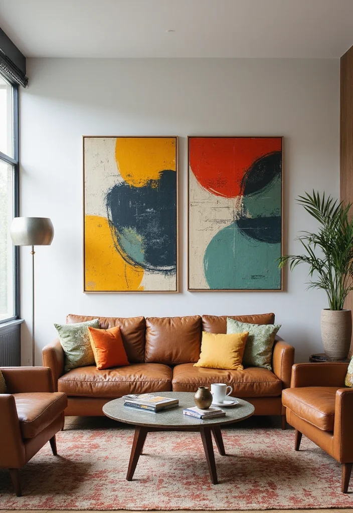 18 Retro Vintage Wall Art Ideas to Bring a Touch of Nostalgia Home (Check Out #3!) - 7. Mid-Century Modern Art 1