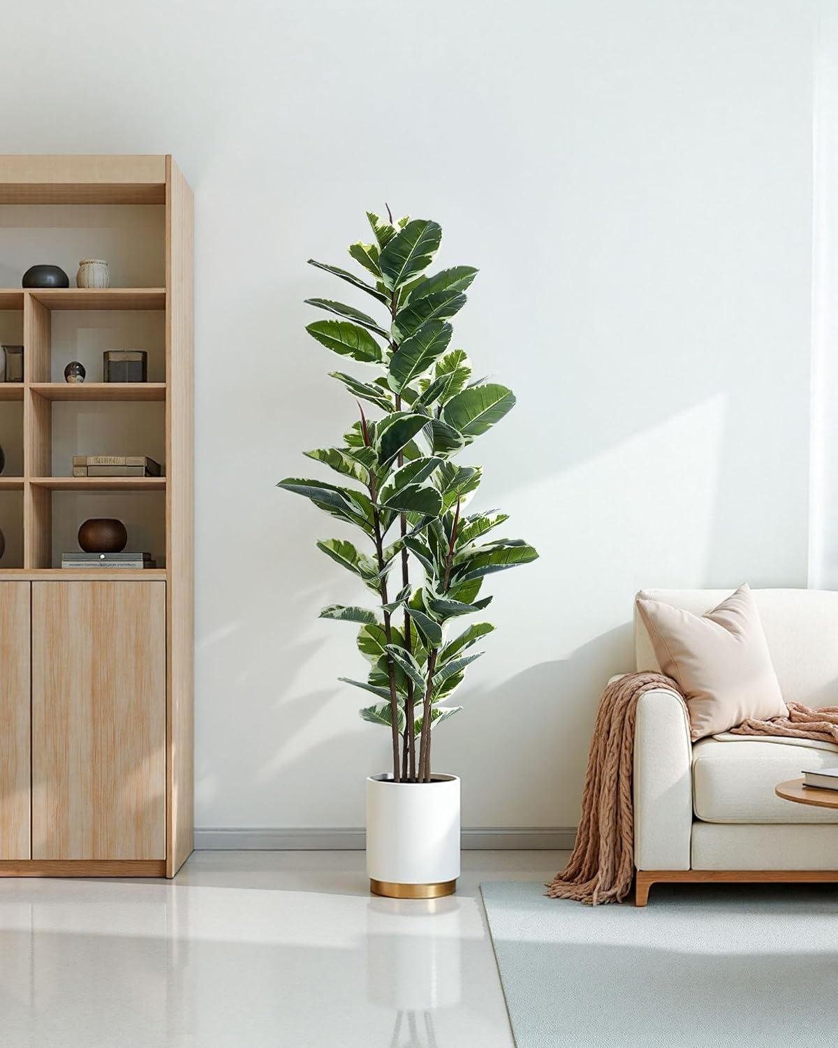 Our Review: 6ft Artificial Rubber Tree - Easy Setup and Stylish Decor
