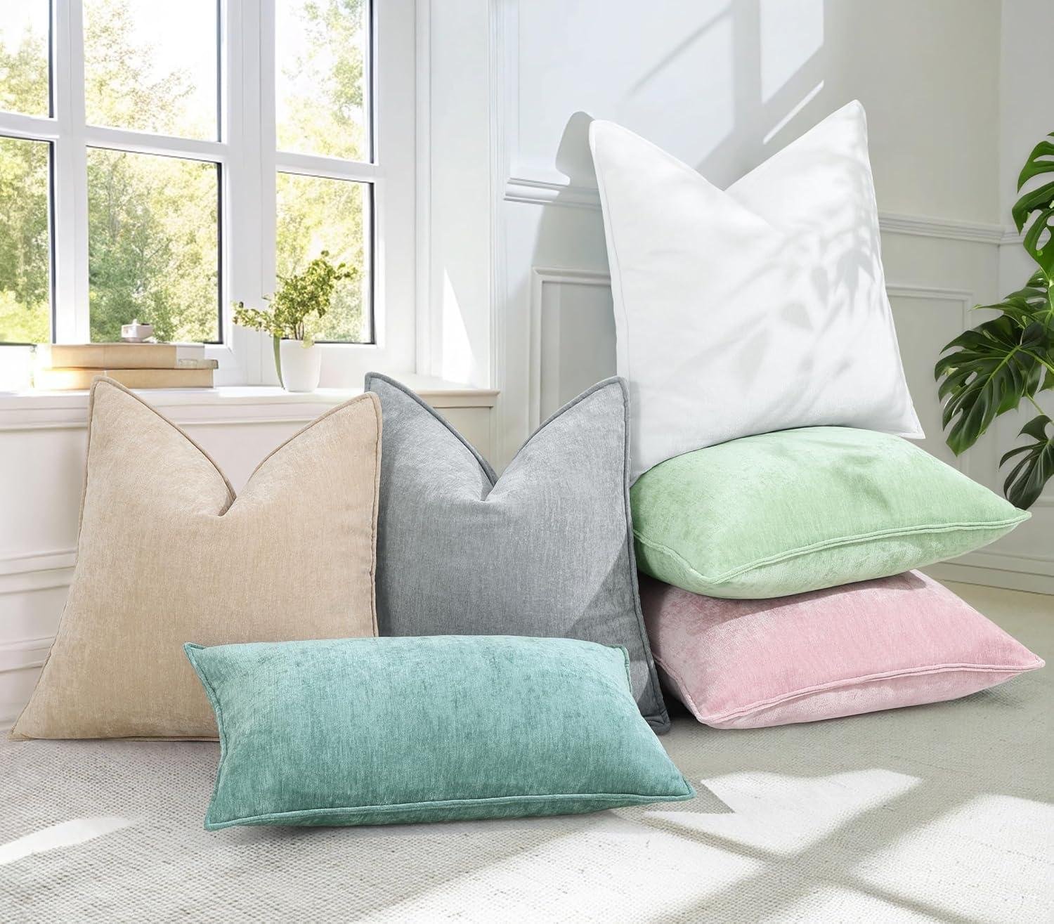 We Tested These Luxurious Beige Chenille Pillow Covers