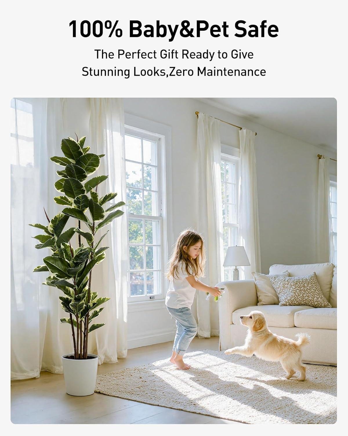 Our Review: 6ft Artificial Rubber Tree - Easy Setup and Stylish Decor