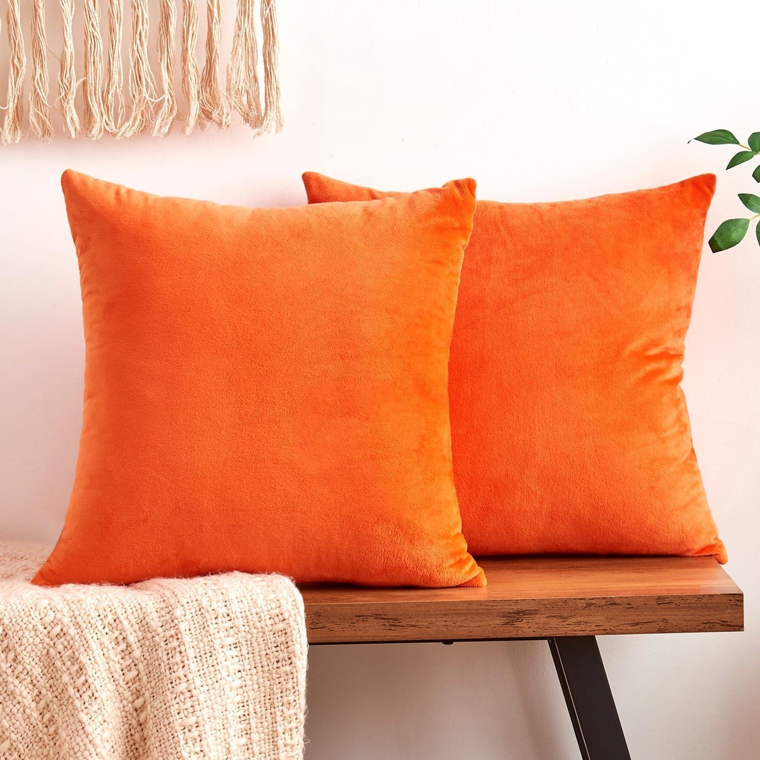 Cozy Elegance: Our Review of Fall Orange Velvet Throw Pillow Covers