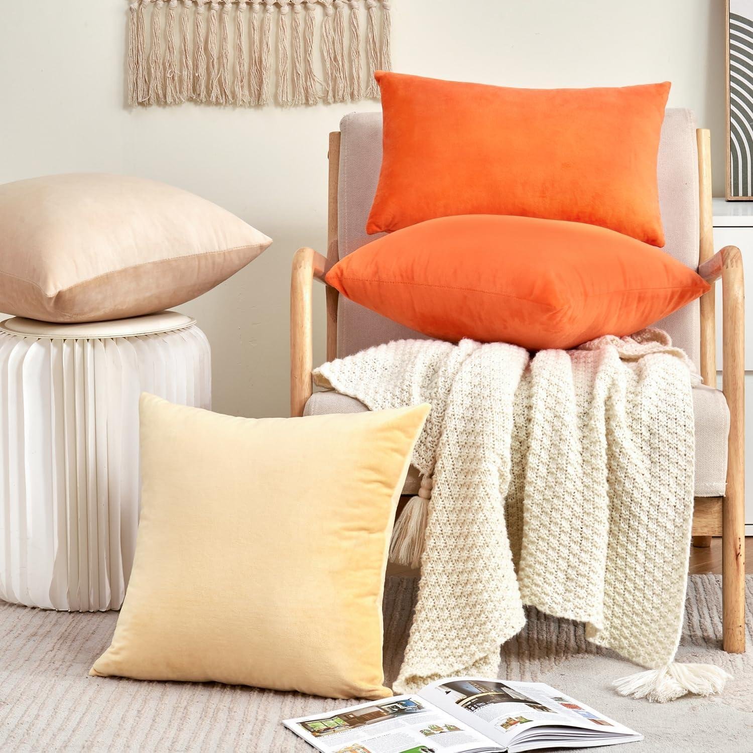 Cozy Elegance: Our Review of Fall Orange Velvet Throw Pillow Covers