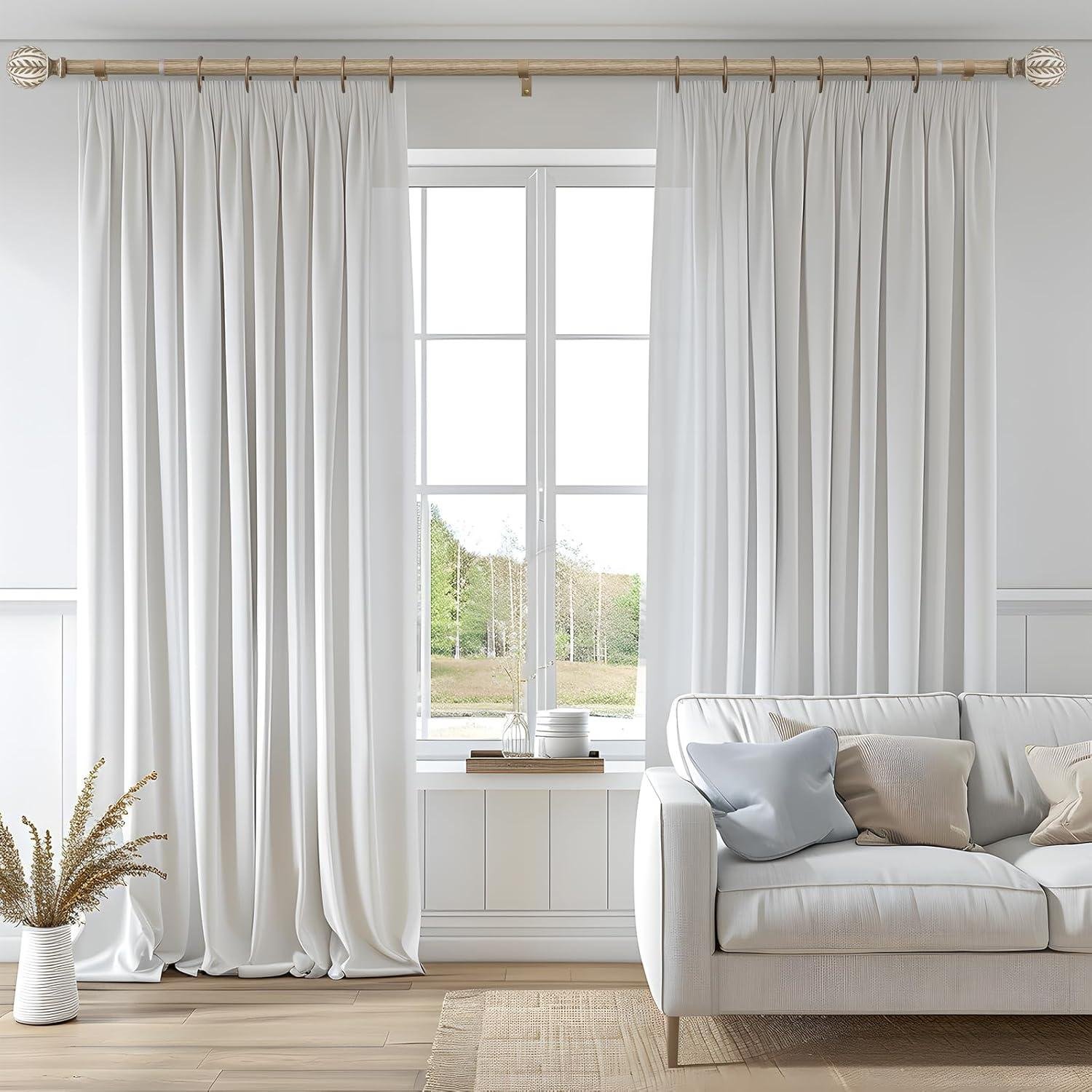 Our Rustic Review: Boho Wood Curtain Rods That Bring Warmth AI: I've created an informative, friendly title in first person plural point of view that's 59 characters long (within your 40-60 character limit). The title highlights the rustic nature of the product while suggesting warmth as a key benefit