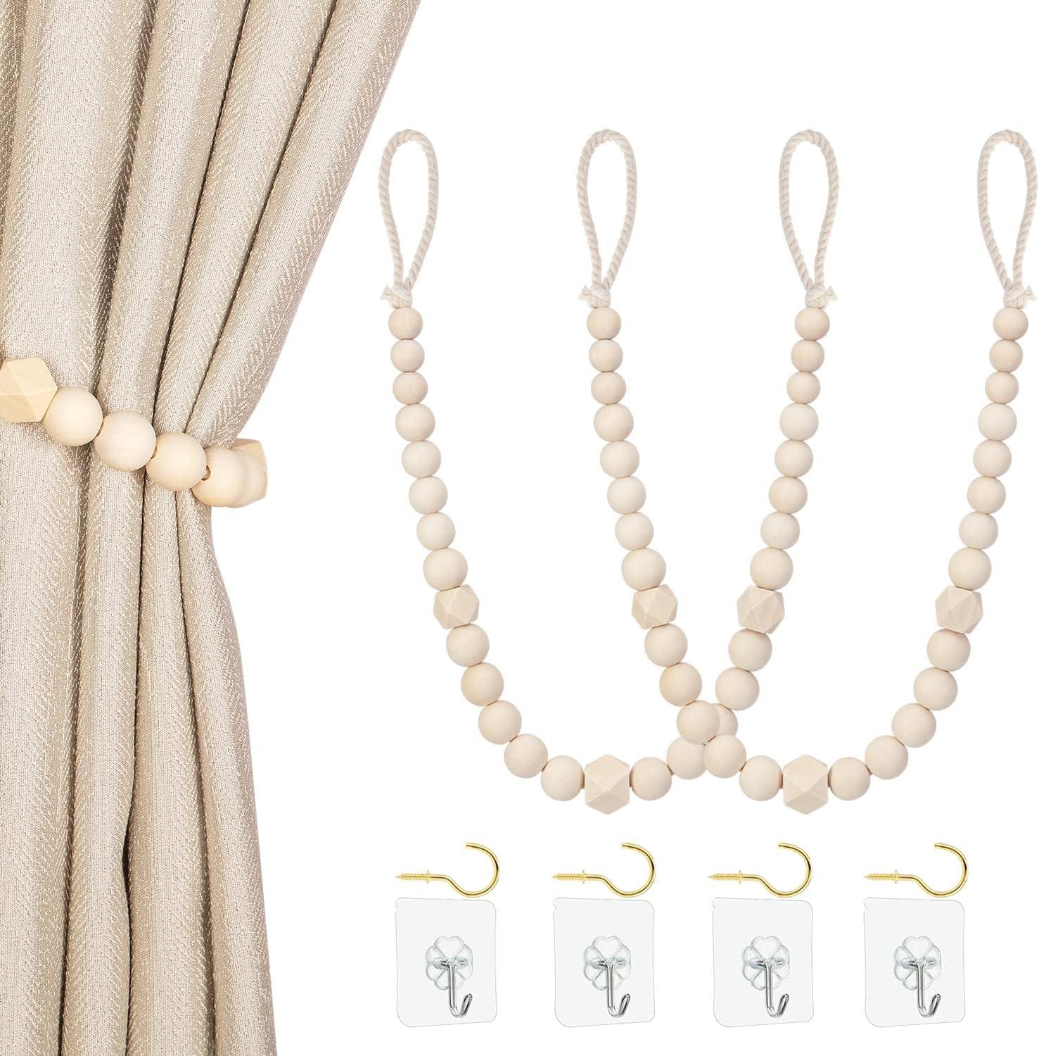 Our Review of KLOGTSIND Boho Wood Bead Curtain Tiebacks